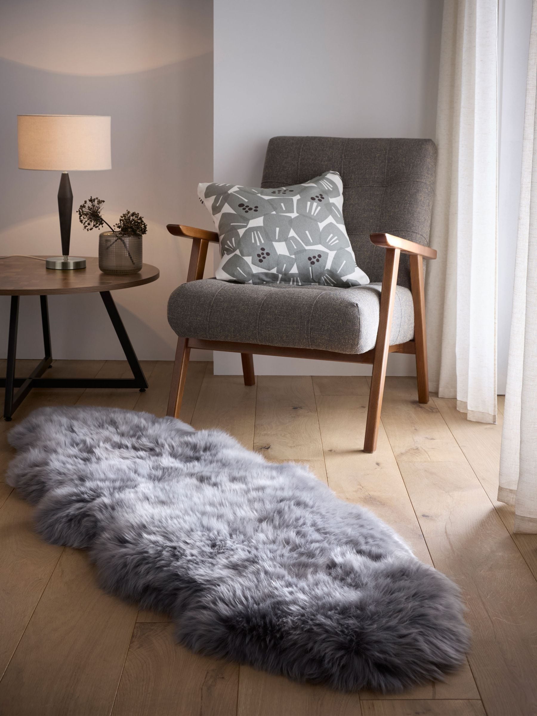 Origin Rugs grey sheepskin rug - British product