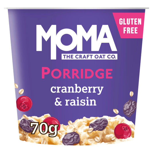 MOMA Cranberry & Raisin Gluten Free Jumbo Oat Porridge Pot 70g Porridge & oats Sainsburys   