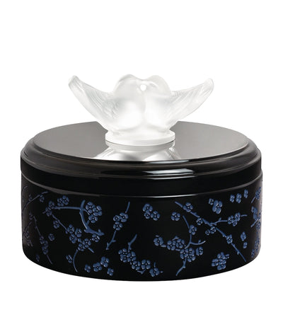 Crystal and Wood Trinket Box with Doves and Blossom Detailing, 9x12.5cm