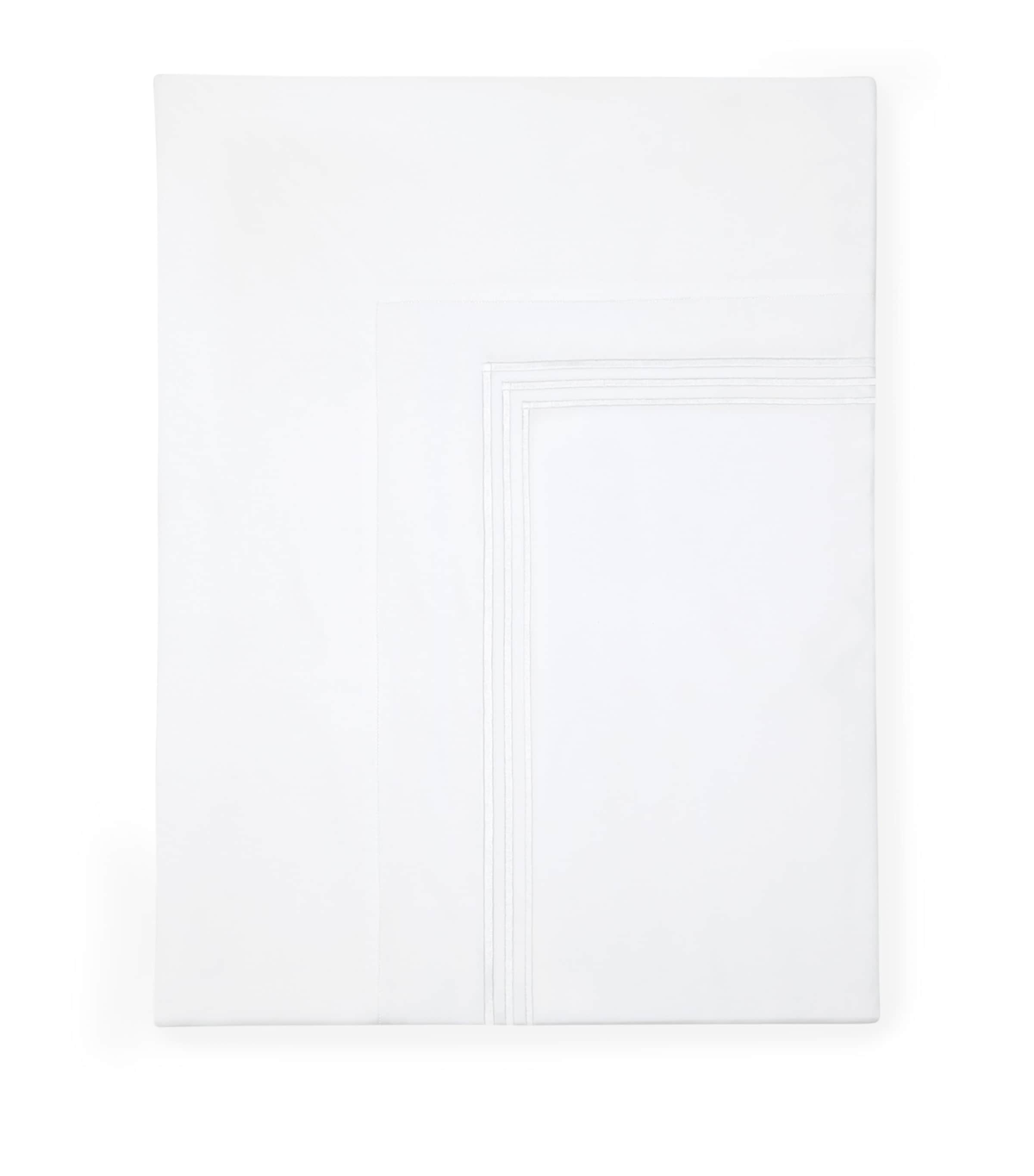 Egyptian Cotton King Flat Sheet with Triple-Embroidered Stripe, 275cm x 275cm