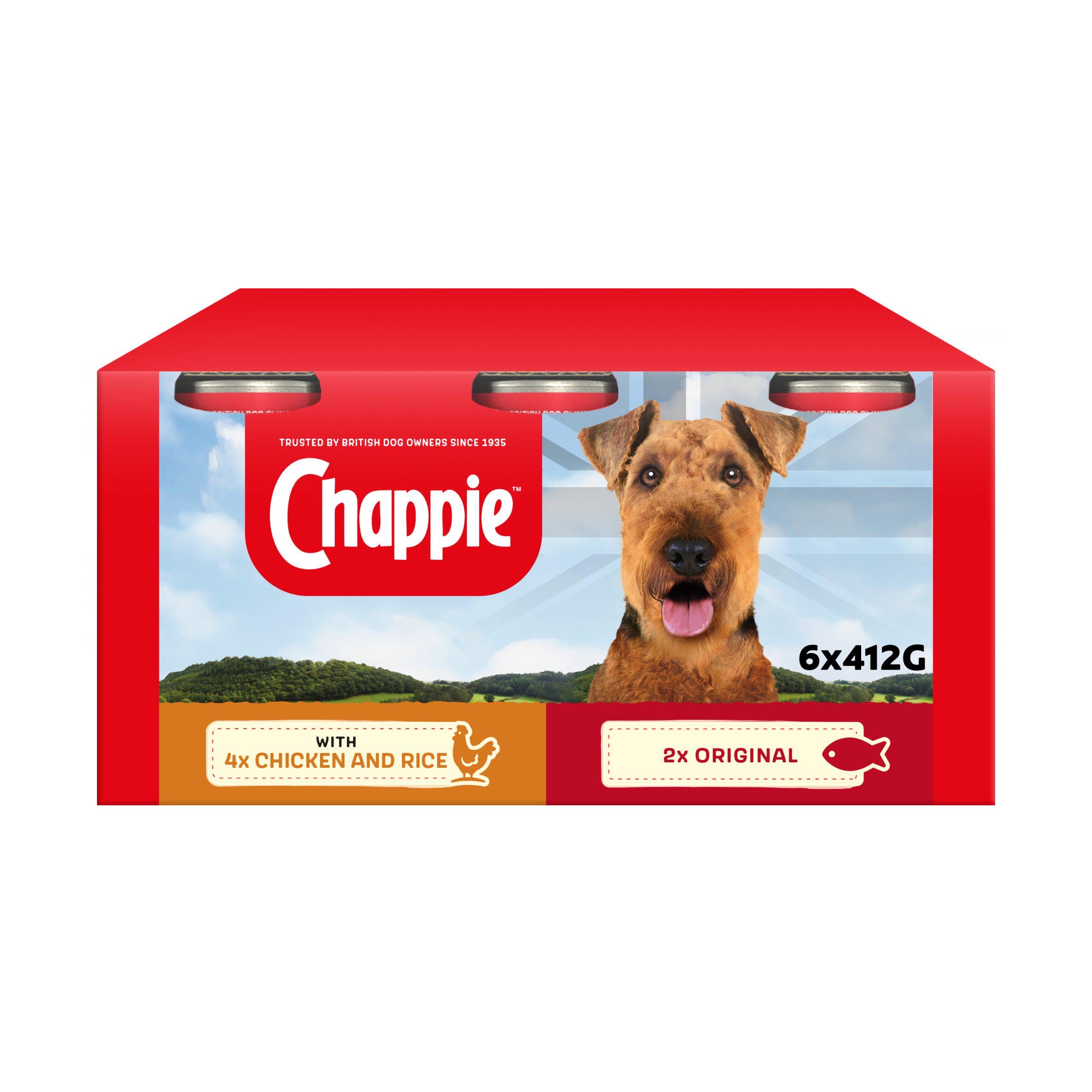 Chappie Adult Wet Dog Food Tins Favourites in Loaf 6 x 412g GOODS Sainsburys   