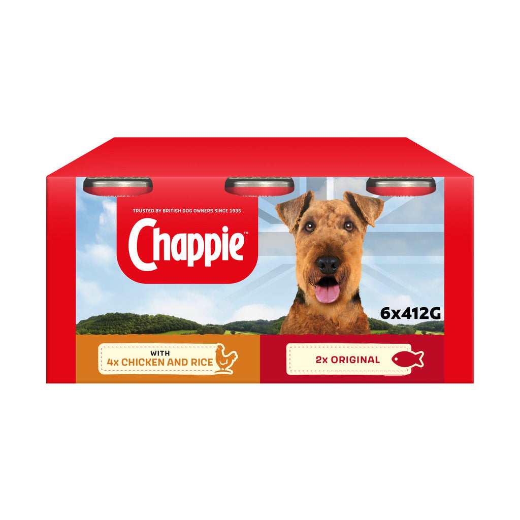 Chappie Adult Wet Dog Food Tins Favourites in Loaf 6 x 412g