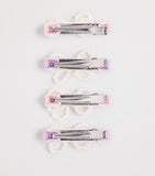 Self-Portrait Kids velvet pearl bow hair clips, set of 4 (British brand)