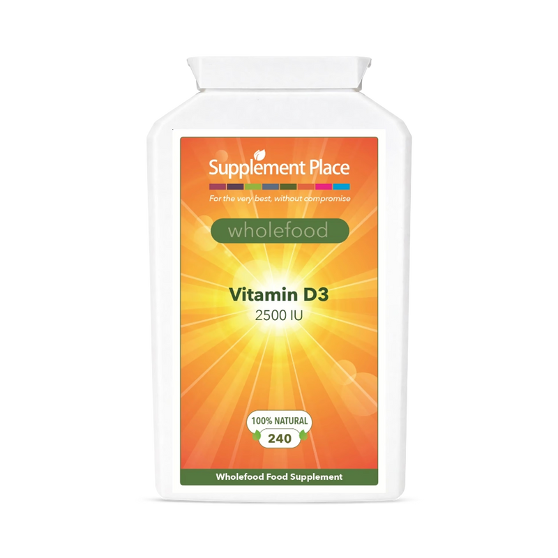 Supplement Place wholefood Vitamin D3 2500IU 240 capsules - British product