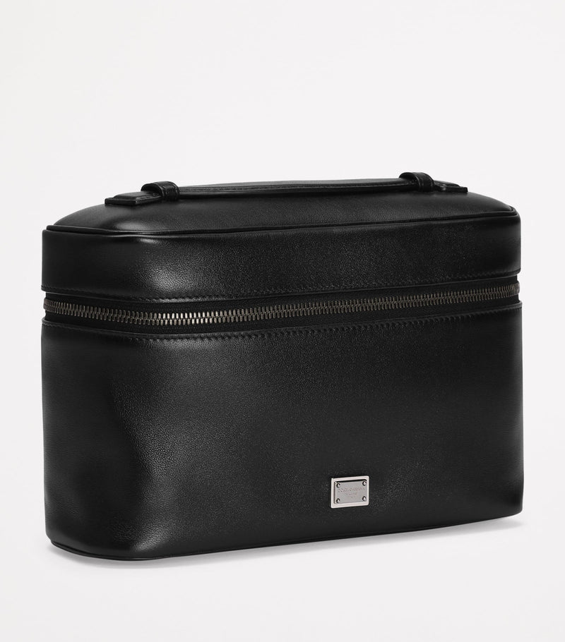 Dolce&Gabbana leather logo plaque toiletry bag - British product