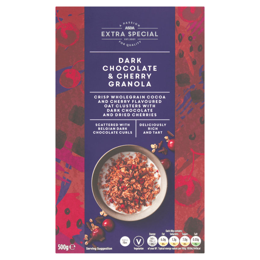 ASDA Extra Special Dark Chocolate & Cherry Granola 500g GOODS ASDA   