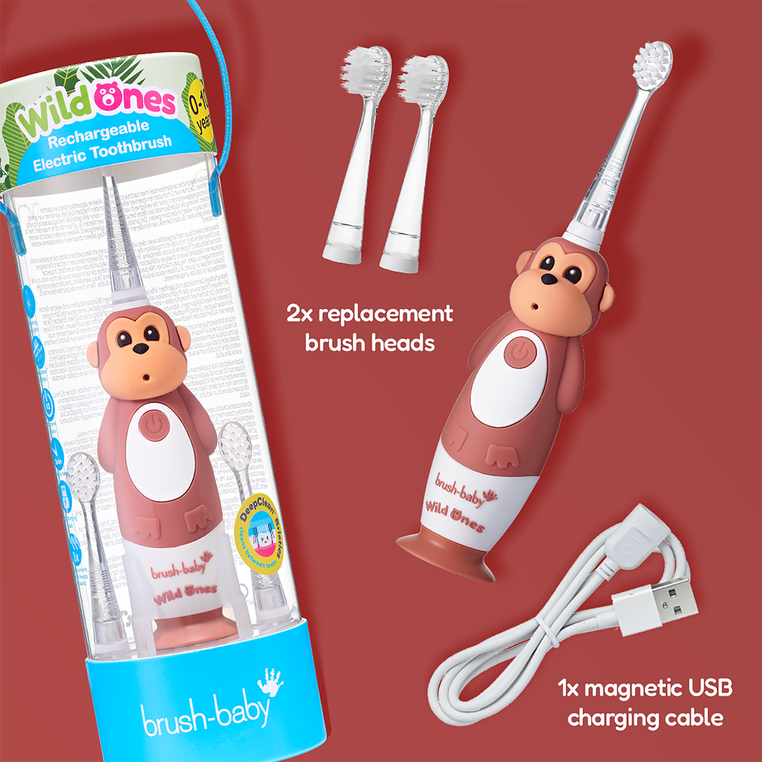 WildOnes Monkey rechargeable toothbrush (British brand)