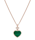 Chopard Happy Hearts rose gold malachite pendant necklace, imported from the UK