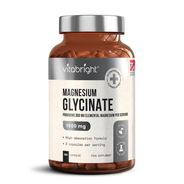 VitaBright Magnesium Glycinate 1500mg capsules, UK version