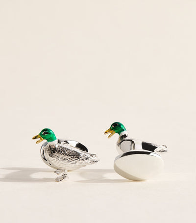 Harrods Deakin & Francis Sterling Silver and Enamel Duck Cufflinks- Buy online at McGrocer