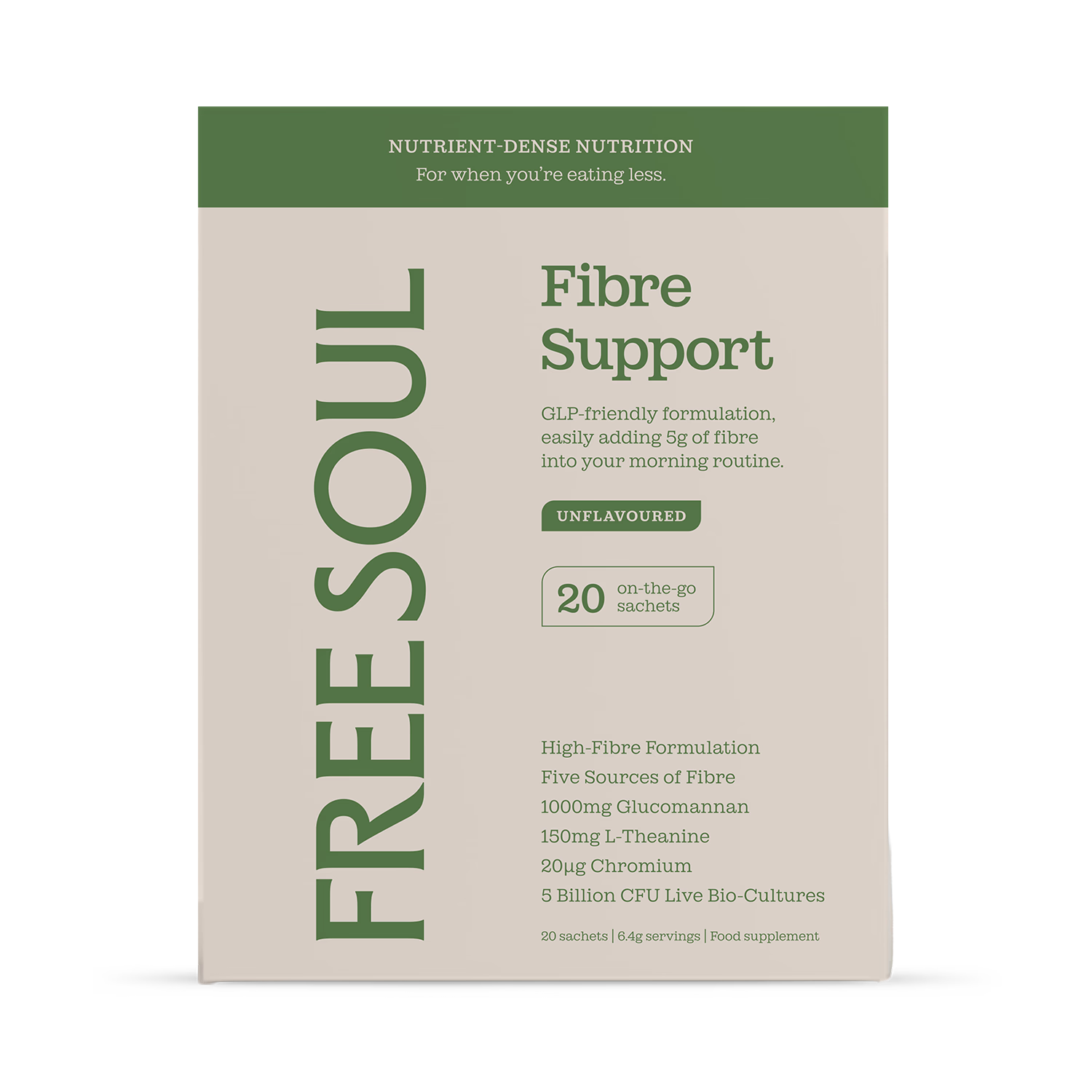 Free Soul fibre support sachets 20 count - British product