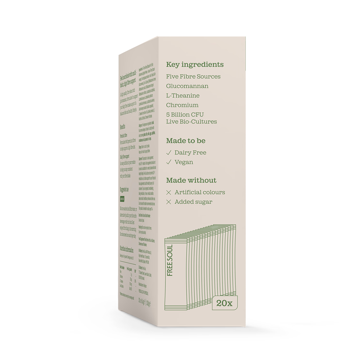 Free Soul fibre support sachets 20 count - British product
