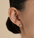 Astrid & Miyu white gold diamond emerald stud earrings, UK version