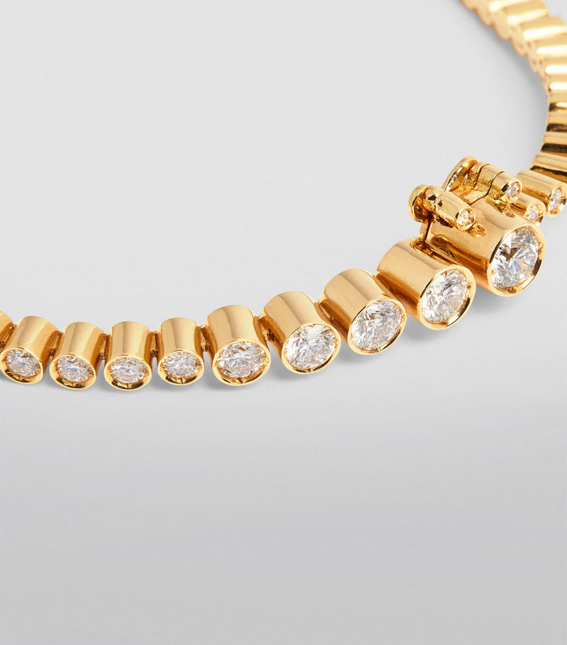 Sophie Bille Brahe yellow gold diamond tennis bracelet (British brand)