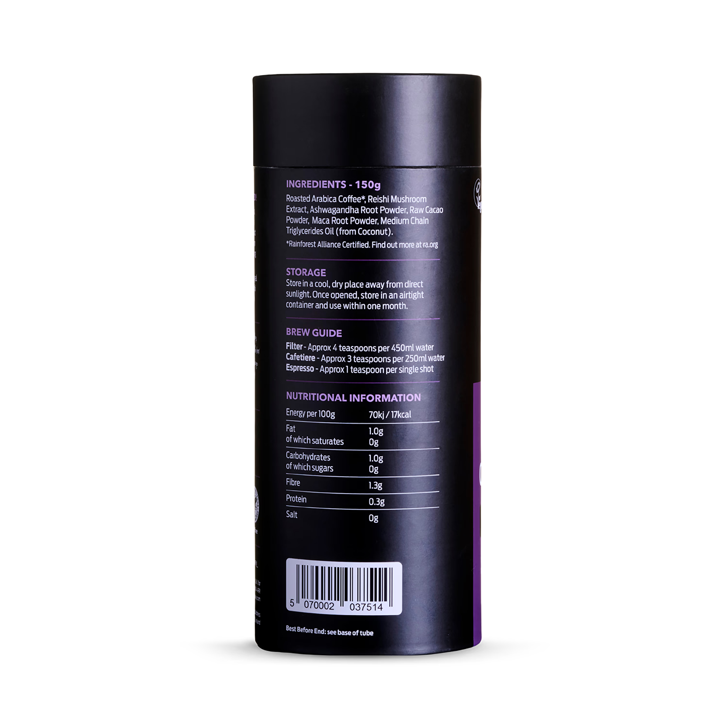 Quirky Monkey Reishi Mushroom Coffee Fusion 150g, imported from the UK