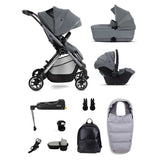 Silver Cross Dune Glacier Pushchair with First Bed Folding Carrycot and Ultimate Pack GOODS Boots   