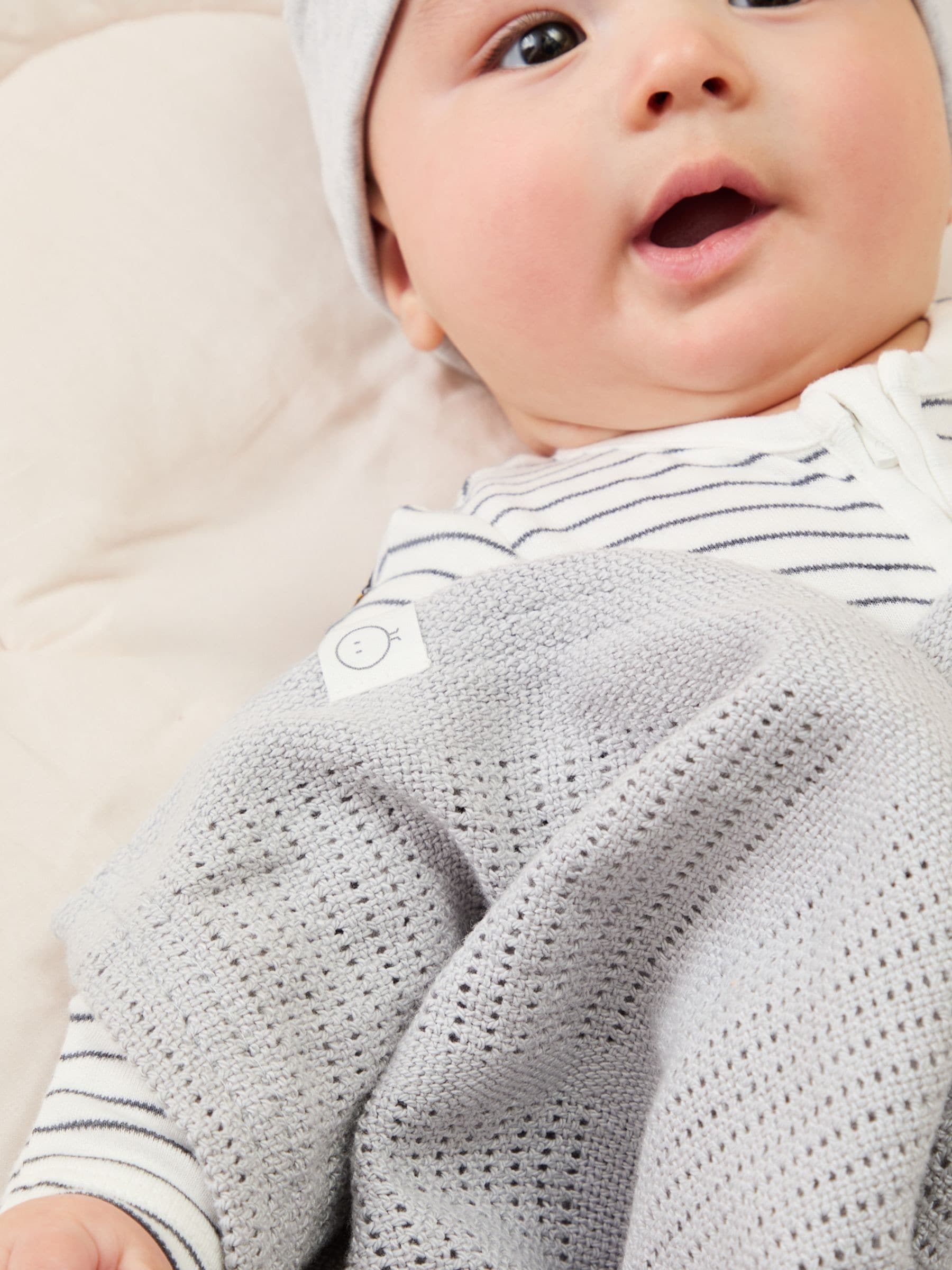 MORI cellular baby blanket biscuit brown 70x100cm, UK version