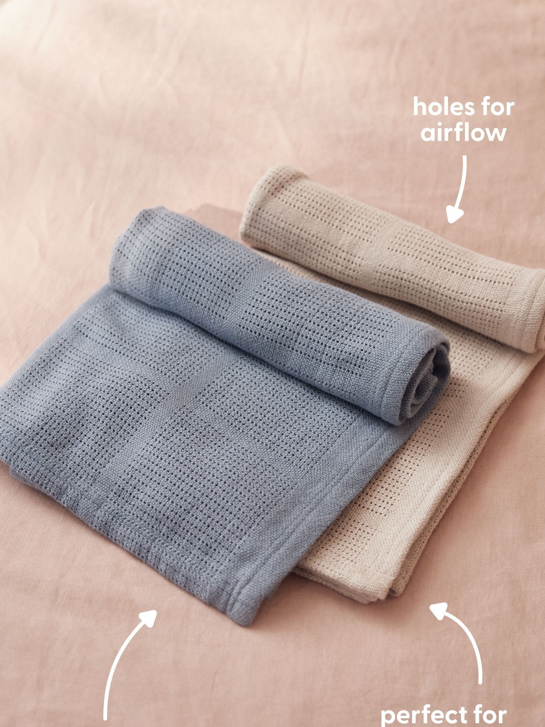 MORI cellular baby blanket biscuit brown 70x100cm, UK version
