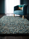 Origin Rugs Blue Rocks shaggy wool rug, imported from the UK