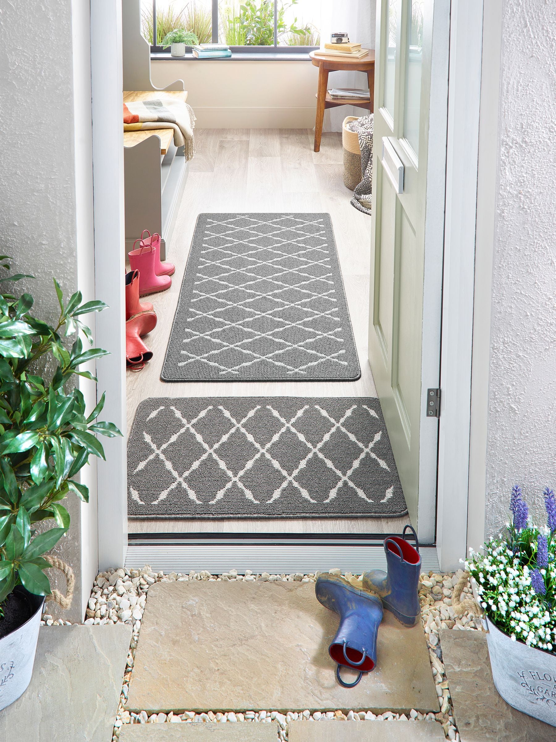 My Mat Silver Arbor diamond design large runner (British brand)