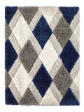 Origin Rugs Navy 3D GEO Shaggy rug, imported from the UK