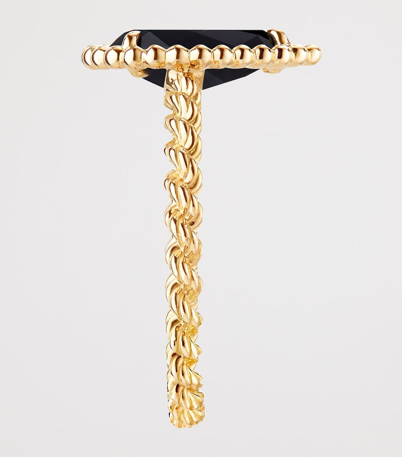 Boucheron Serpent Bohème yellow gold onyx ring (British brand)