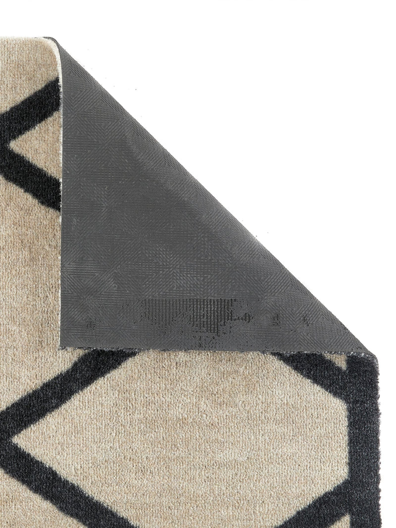 My Mat Cream Black Border Geo doormat 75cm imported from the UK