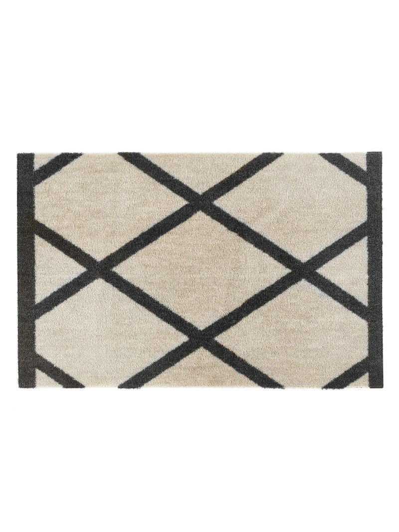 My Mat Cream Black Border Geo doormat 75cm imported from the UK