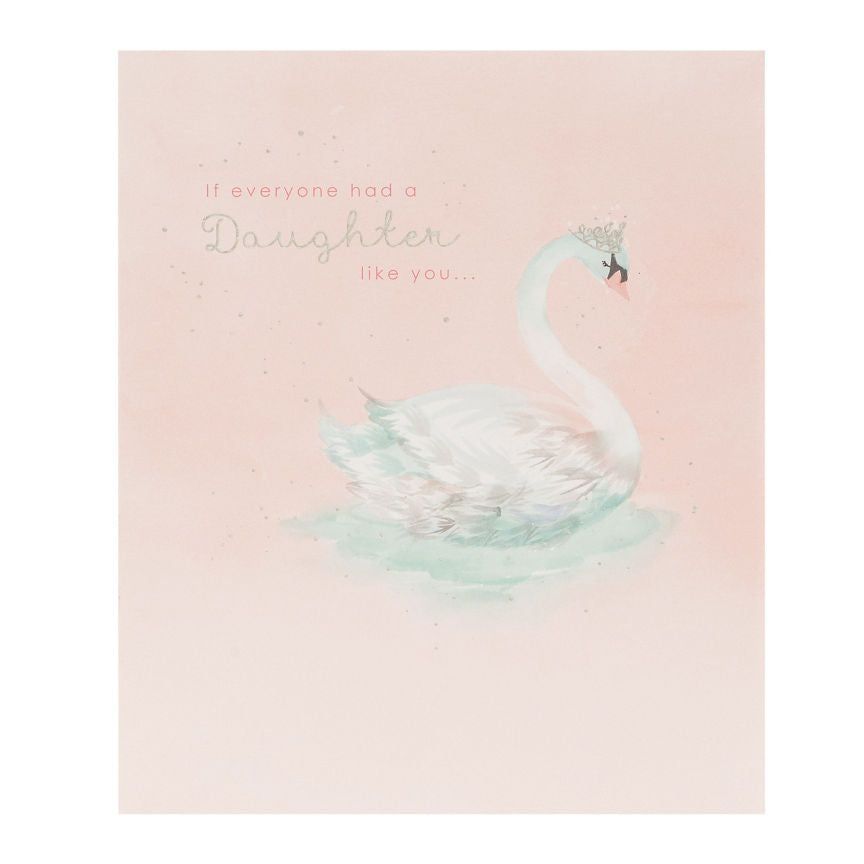 George Home Painted Swan Daughter Birthday Card General Household ASDA   