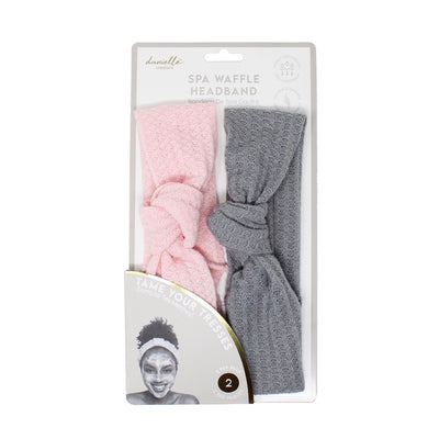 Superdrug Danielle Creations Pink Grey Spa Waffle Headbands Set of 2- Buy online at McGrocer