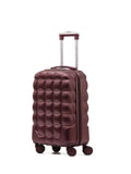 Flight Knight Burgundy/Silver 55x35x20cm 8 Wheel ABS Hard Case Cabin Carry On Hand Luggage