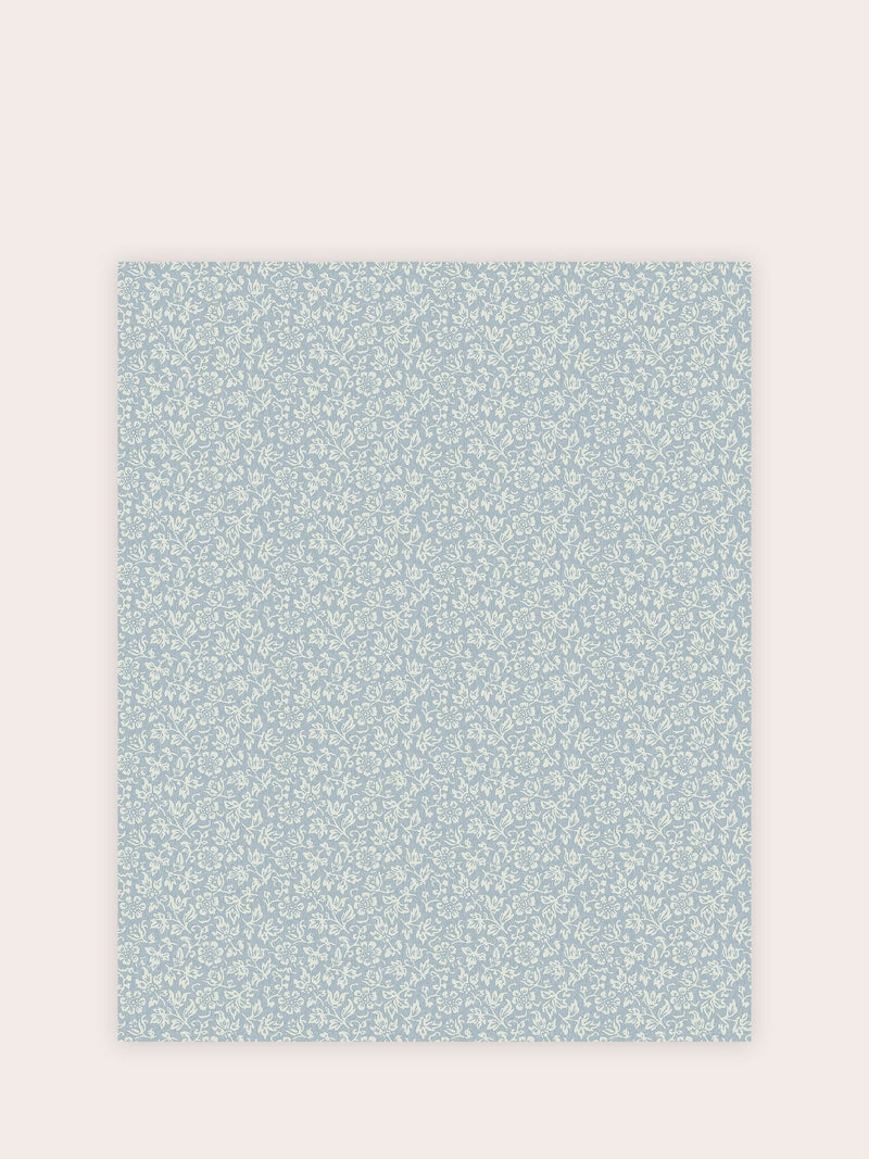 Laura Ashley Pale Seaspray Blue Sweet Alyssum A4 wallpaper sample (British brand)