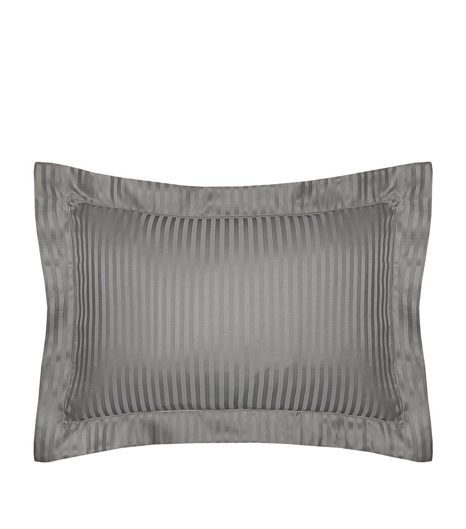Pratesi striped sateen jacquard king pillowcase 50x90cm, imported from the UK