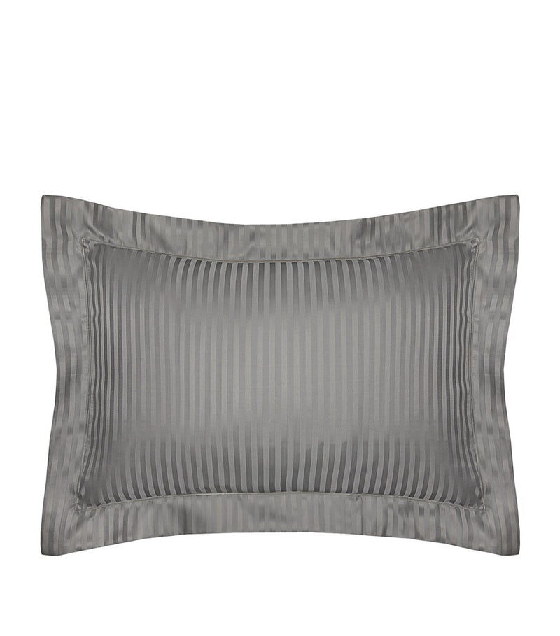 Pratesi striped sateen jacquard king pillowcase 50x90cm, imported from the UK