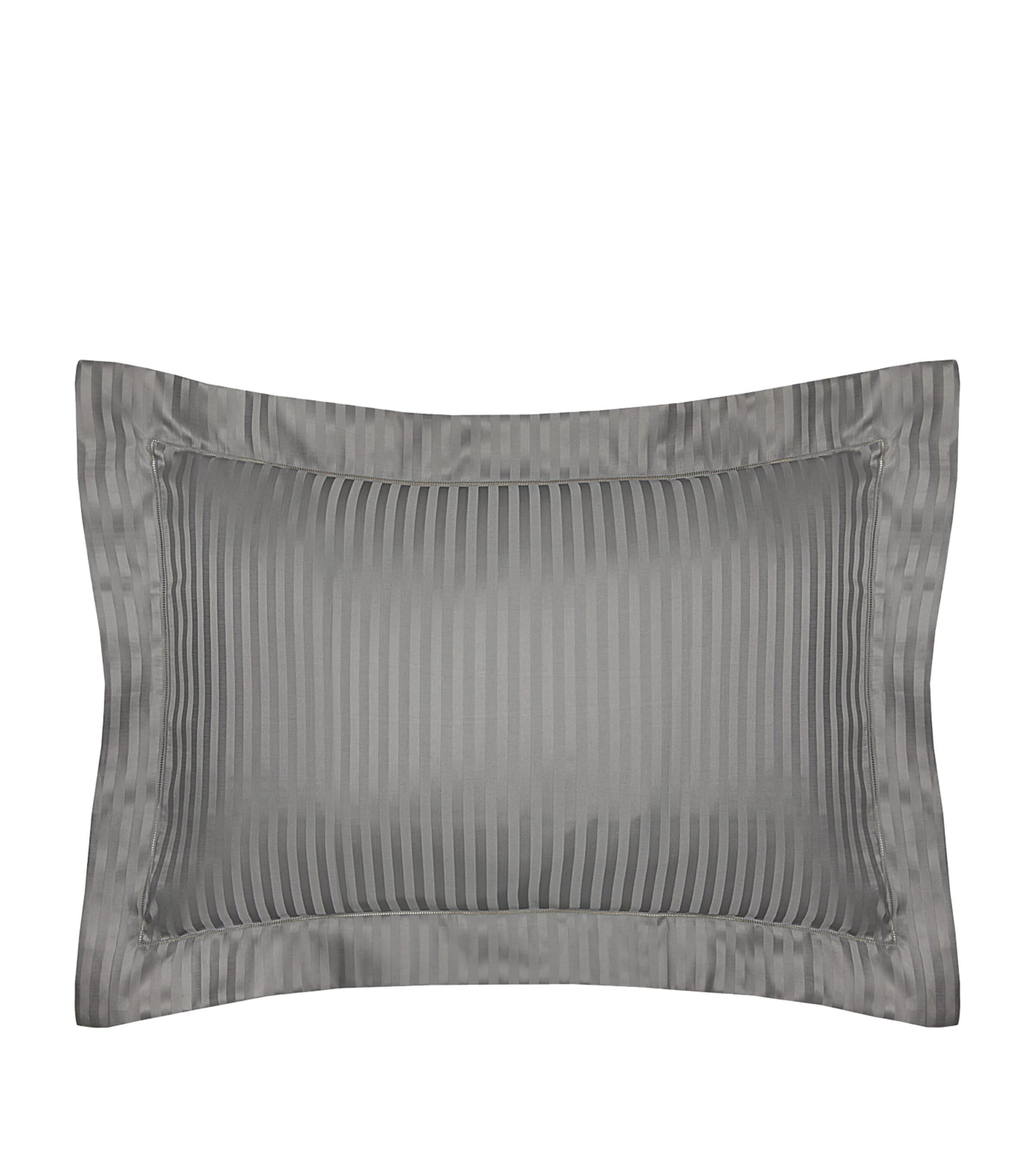 Pratesi striped sateen jacquard king pillowcase 50x90cm, imported from the UK