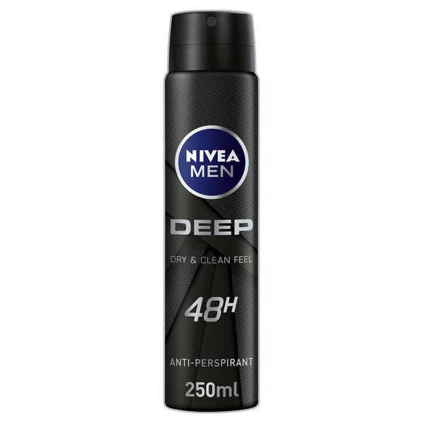 NIVEA MEN Deep Anti-Perspirant Deodorant Spray 48hrs 250ml GOODS Superdrug   