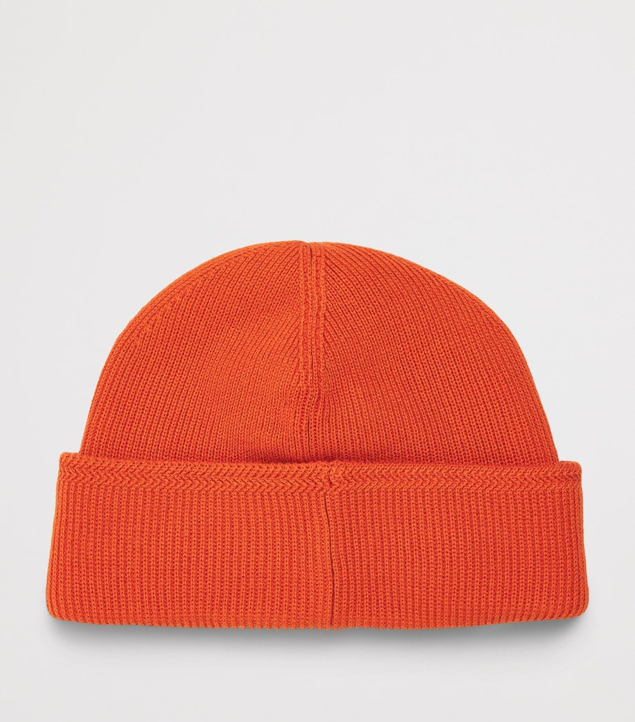 Stone Island compass patch beanie cotton knit - British product
