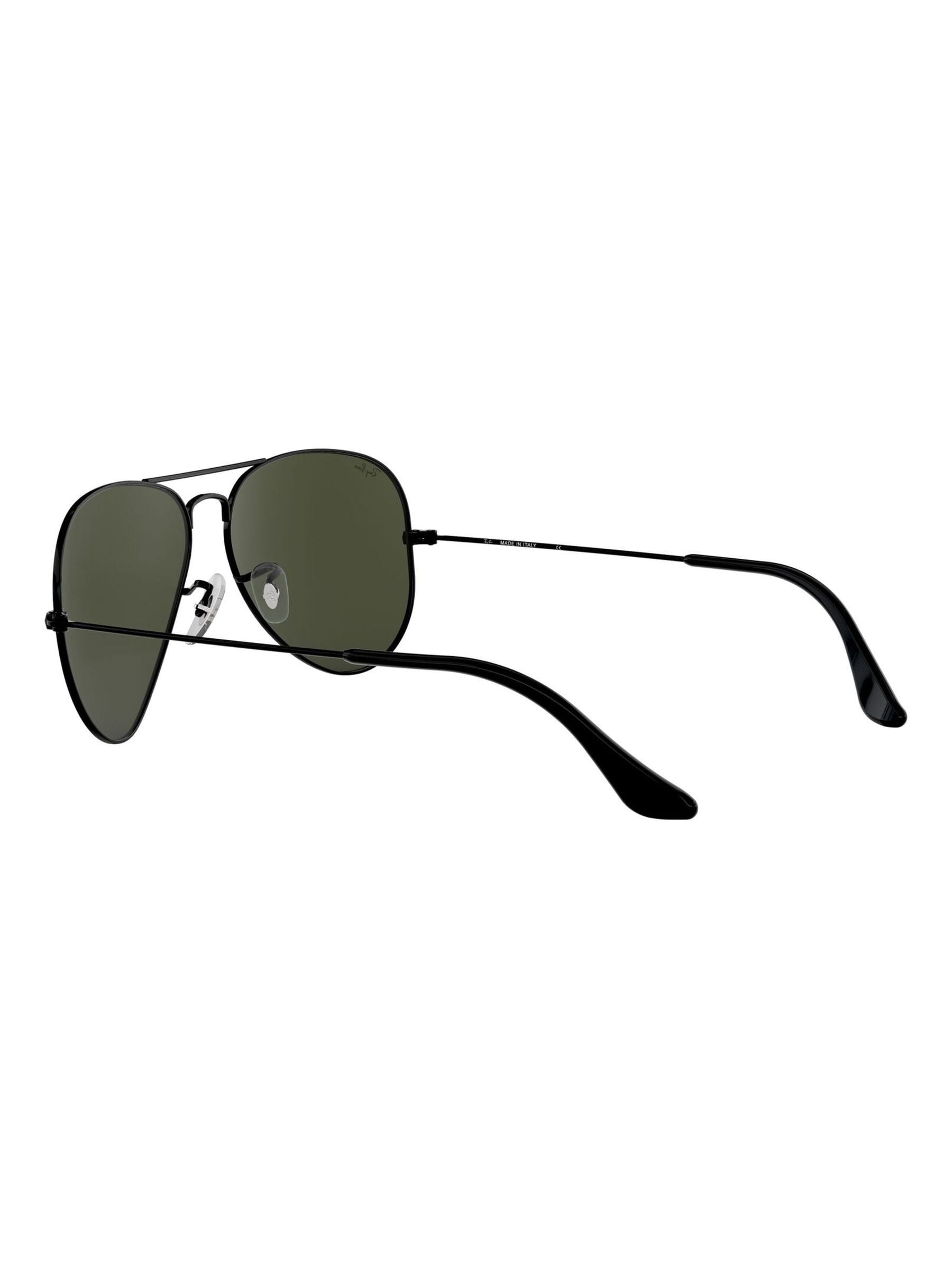 نظارات شمسية Ray-Ban Black Aviator كبيرة (ماركة بريطانية)