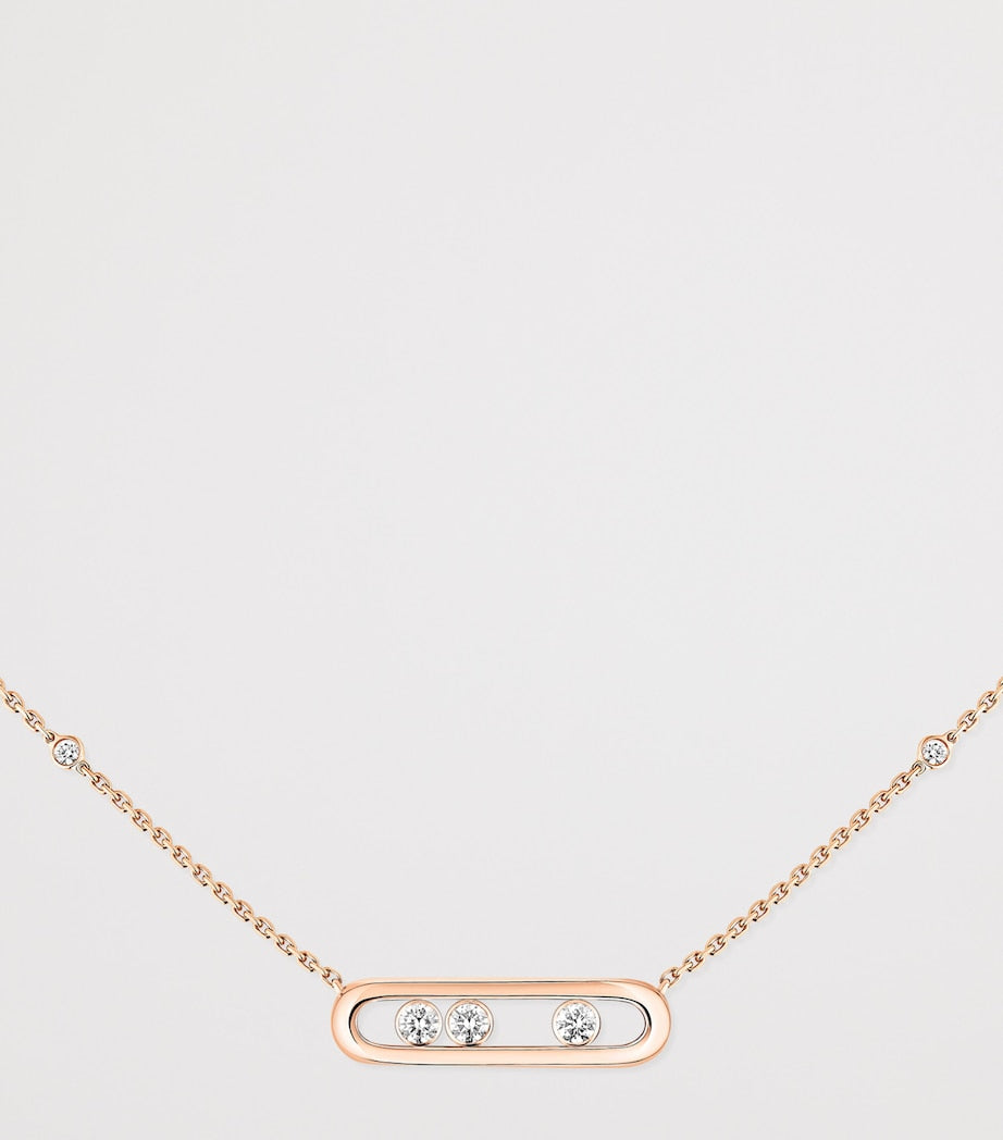 Messika Move Classique pink gold diamond necklace 0.14ct - British product