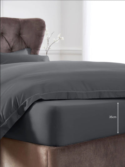 Drap-housse de lit extensible profond en satin de coton Luxe 600 fils Grey Collection Next - Achetez en ligne sur McGrocer