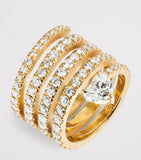 SHAY yellow gold diamond swirl pinky ring (British brand)