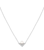 Chaumet white gold pearl and diamond pendant necklace, UK version
