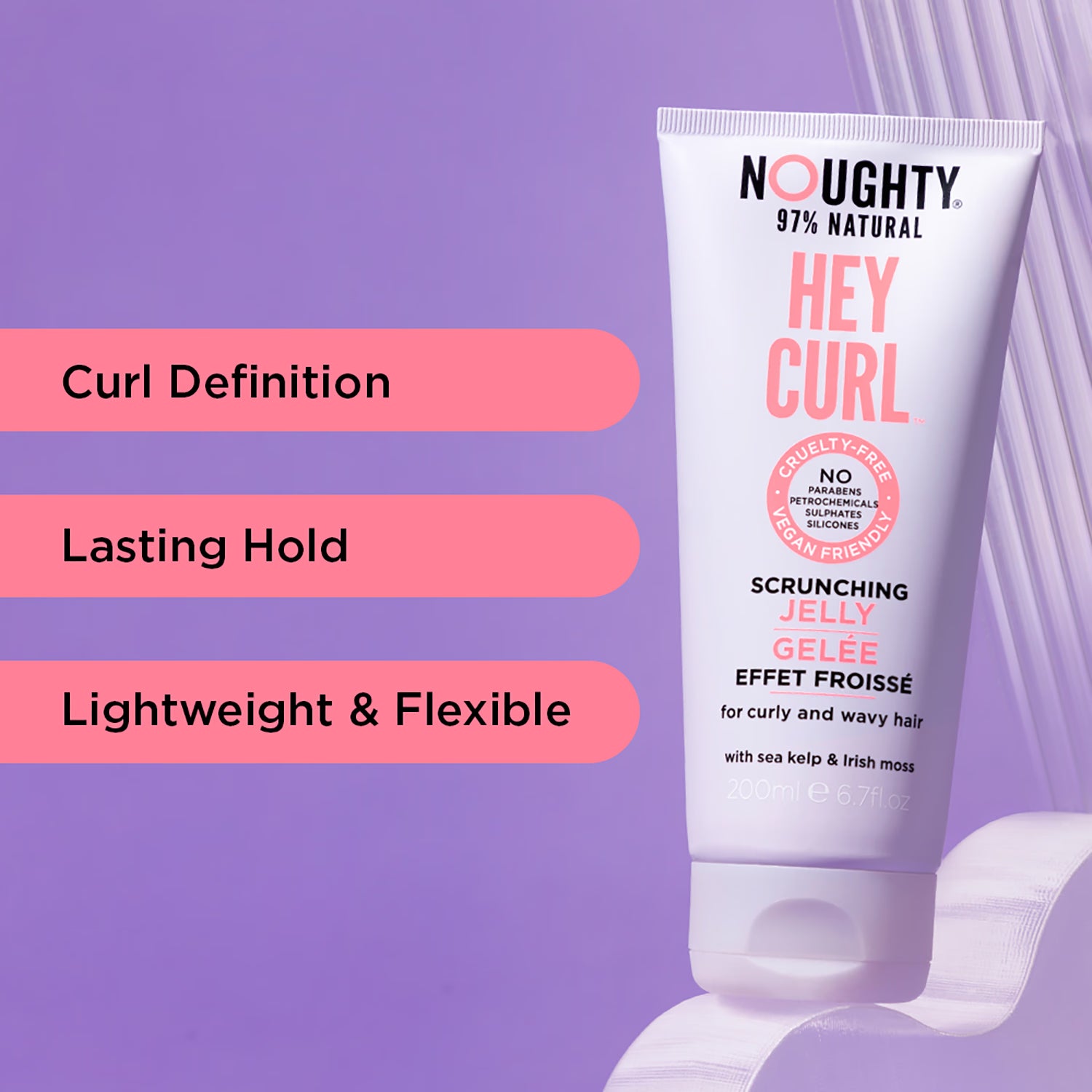 Noughty Wave Hello curl scrunching jelly 200ml, imported from the UK
