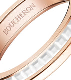 Boucheron wedding band rose gold Quatre white ceramic (British brand)