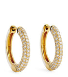 Emily P. Wheeler yellow gold diamond and enamel duo hoop earrings (British brand)