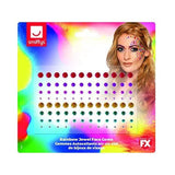 Smiffys rainbow jewel face gems sheet of 100 - British product