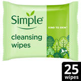 Simple Kind to Skin Biodegradable Facial Cleansing Make-Up Remover Wipes 25pc GOODS Sainsburys   