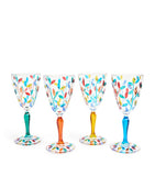 Les Ottomans crystal wine glasses with hand-painted floral designs, UK version