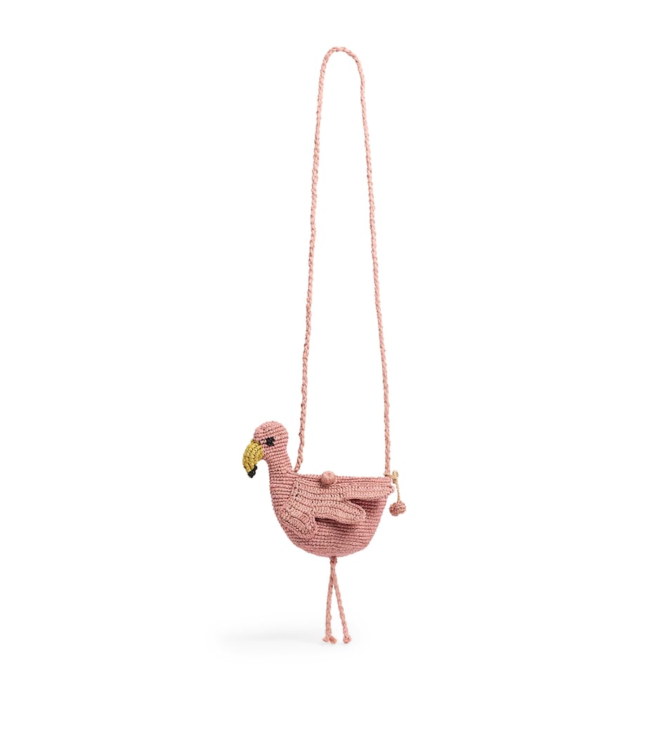 Bonpoint raffia flamingo handbag - British product
