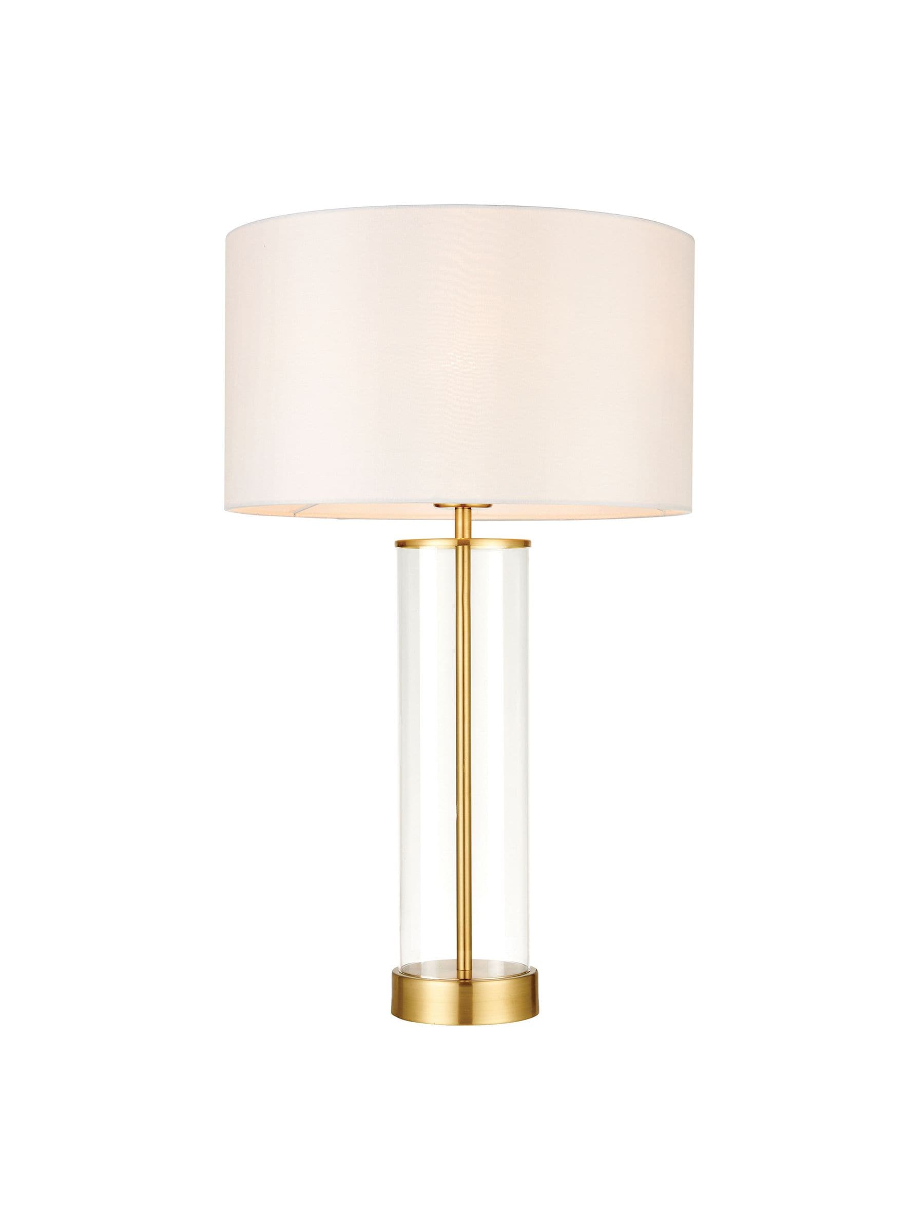 Lampe de table Saint en laiton Gallery Home avec abat-jour en similicuir - Produit britannique
